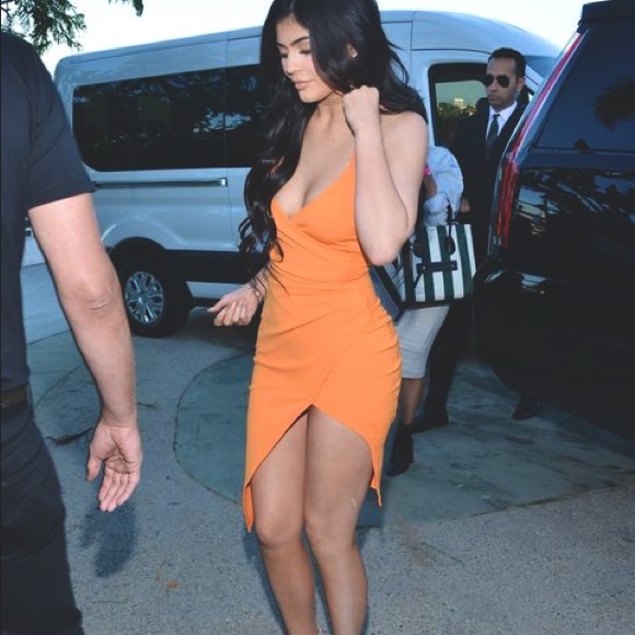 NWOT PLT Orange wrap dress - Picture 2 of 2